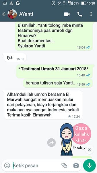 Testimoni Umroh El Marwa