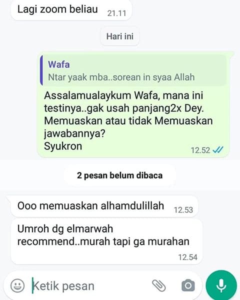 Testimoni Umroh El Marwa